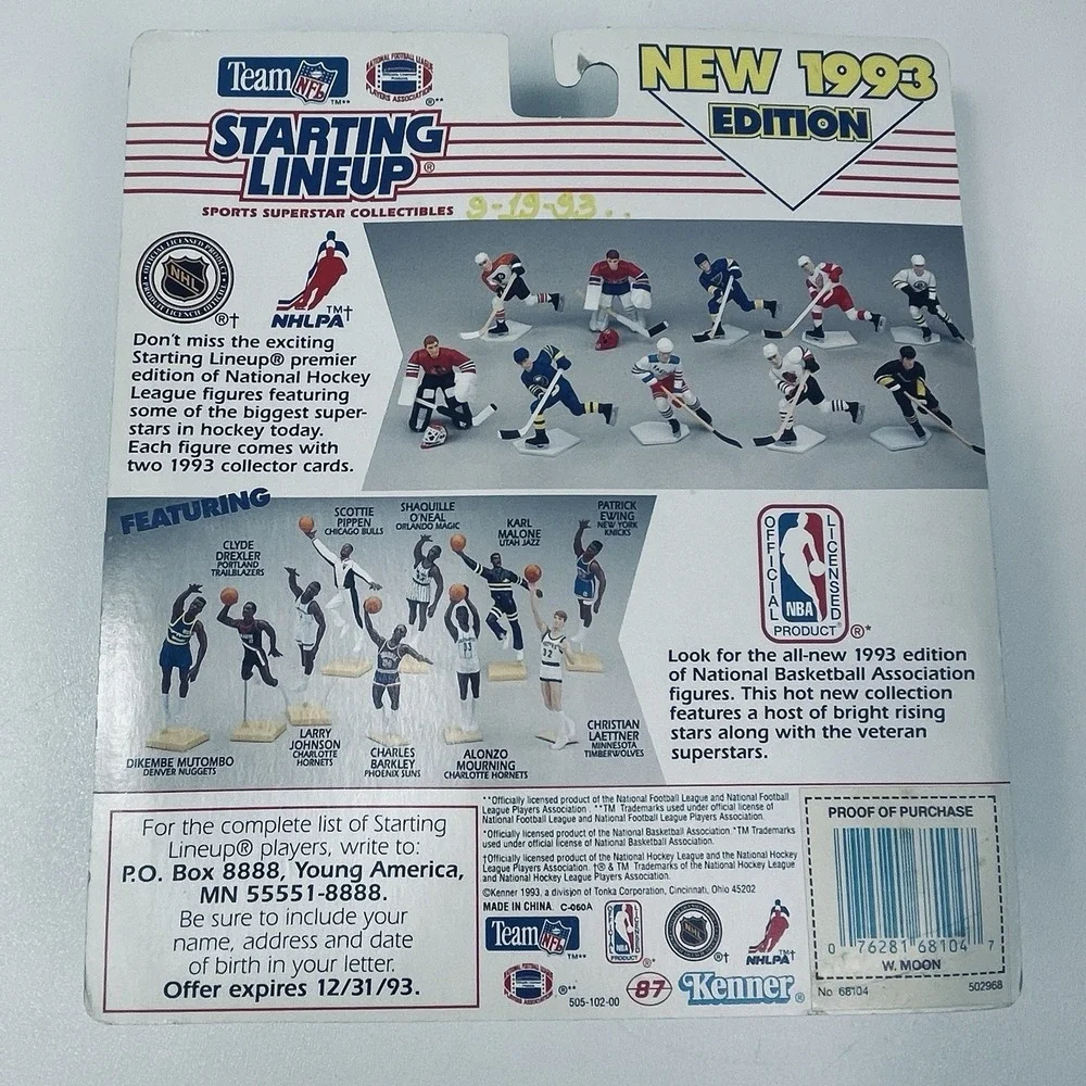 Vintage Kenner Warren Moon 1993 Edition Starting Lineup W Card Houston Oilers